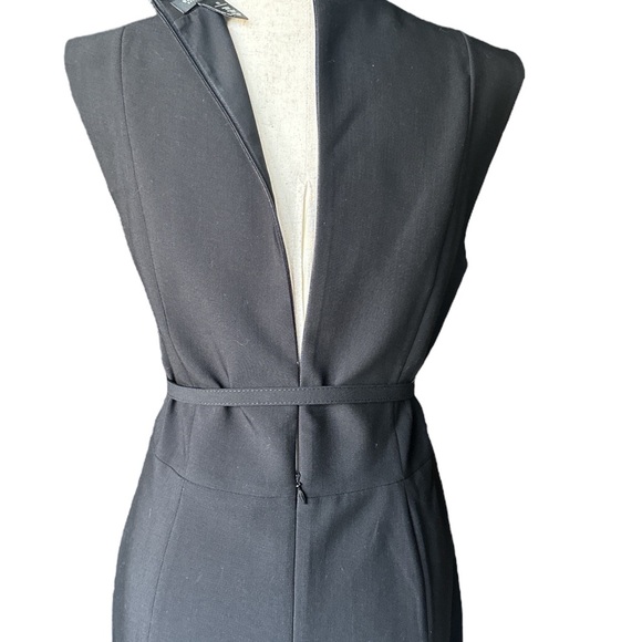 WHBM White House Black Market Black Fitted Pencil Belted Sheath Dress 12 NWOT - Picture 6 of 12